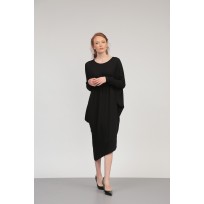 Раздвижена рокля от трико 318 черна